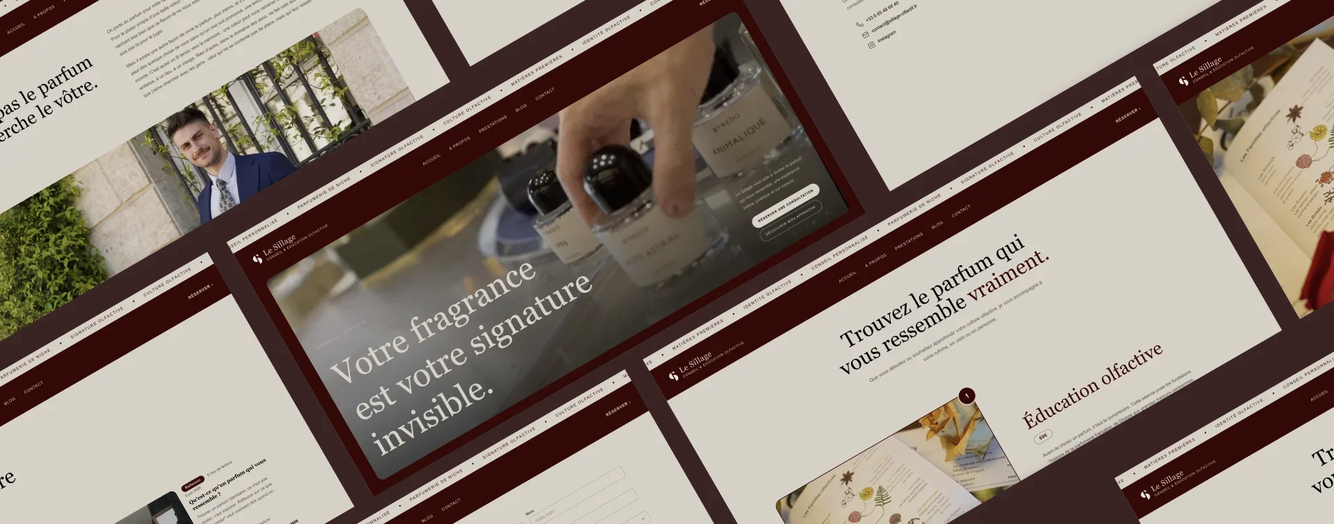Réalisation du site web de Le Sillage, conseil olfactif personnalisé en Gironde