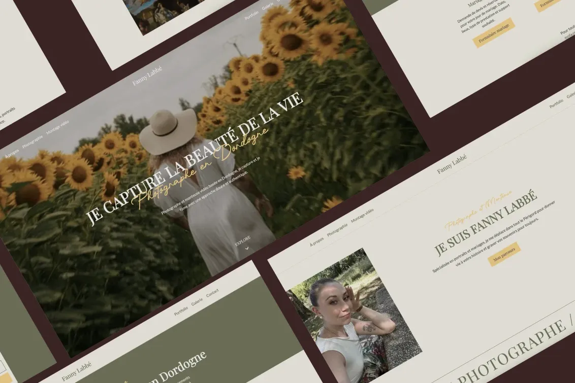 Réalisation du site web de Fanny Labbé, photographe mariage en Dordogne