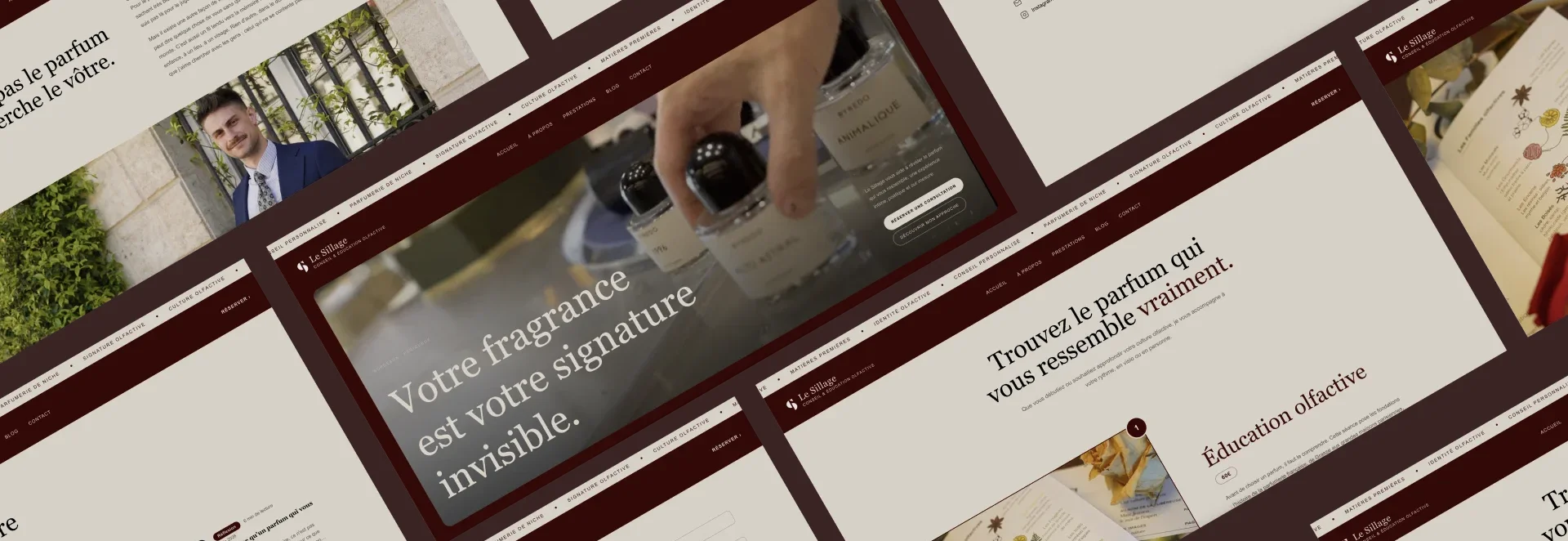 Réalisation du site web de Le Sillage, conseil olfactif personnalisé en Gironde